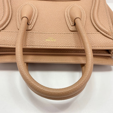 CELINE Luggage nano Handbag leather beige WS33444