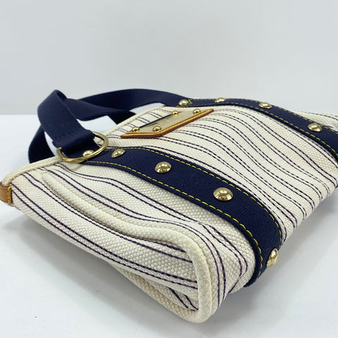 LOUIS VUITTON Antigua Hippo PM Handbag canvas Navy WS33447