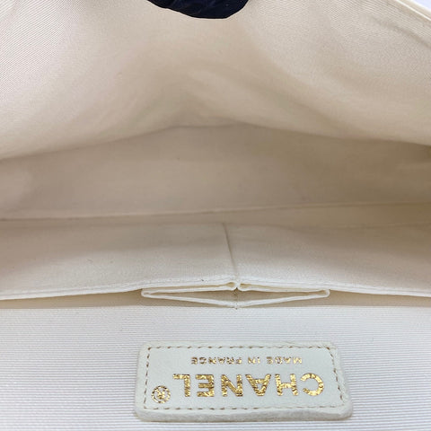 CHANEL Matelasse 25 Double Flap Shoulder Bag canvas white WS33449
