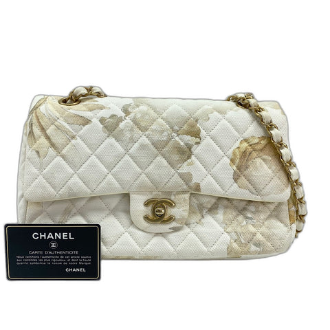 CHANEL Matelasse 25 double flap Shoulder Bag canvas white WS33449
