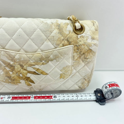 CHANEL Matelasse 25 double flap Shoulder Bag canvas white WS33449
