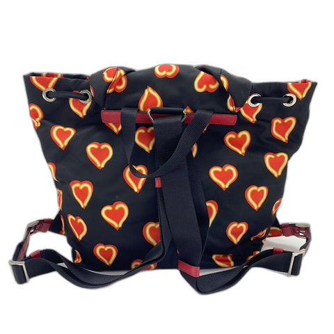 PRADA heart Backpack  Daypack Nylon black WS33450