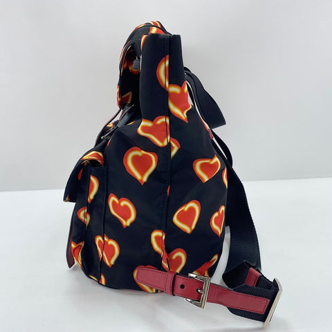 PRADA heart Backpack  Daypack Nylon black WS33450