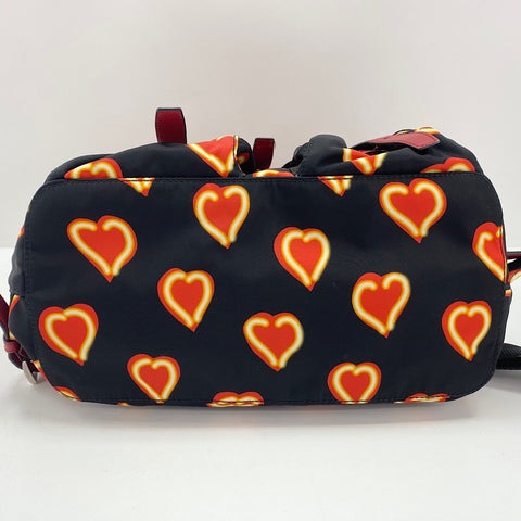 PRADA heart Backpack  Daypack Nylon black WS33450