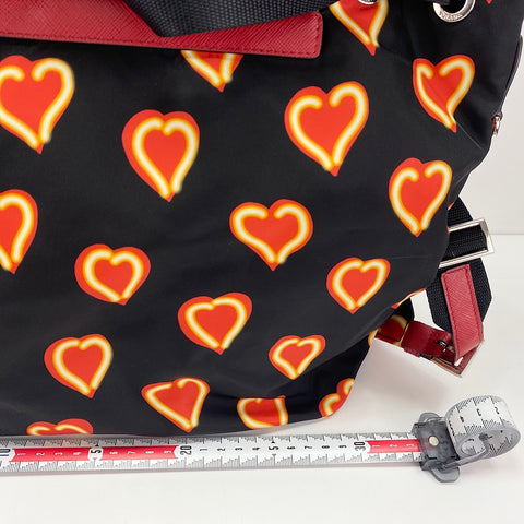 PRADA heart Backpack  Daypack Nylon black WS33450