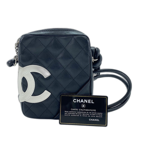 CHANEL Cambon Line Small Shoulder Bag lambskin black WS33451
