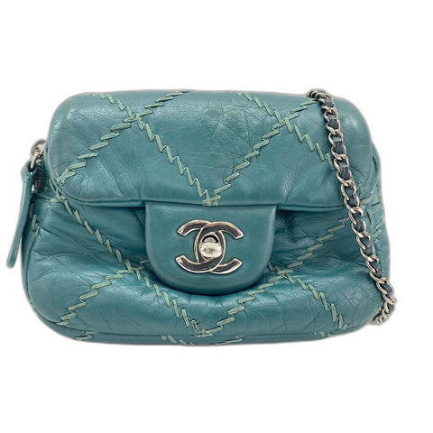 CHANEL Shoulder Bag lambskin green WS33454