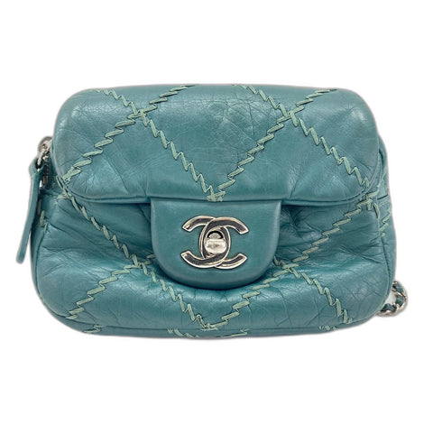CHANEL Shoulder Bag lambskin green WS33454