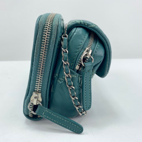 CHANEL Shoulder Bag lambskin green WS33454