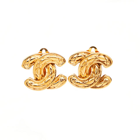 Chanel Coco Mark Matelasse 1990耳环GP金WS3348