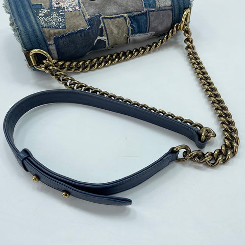 CHANEL Boy Chanel Medium Shoulder Bag blue WS33668