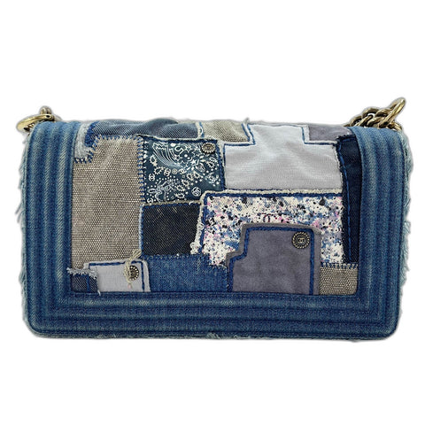 CHANEL Boy Chanel Medium Shoulder Bag blue WS33668