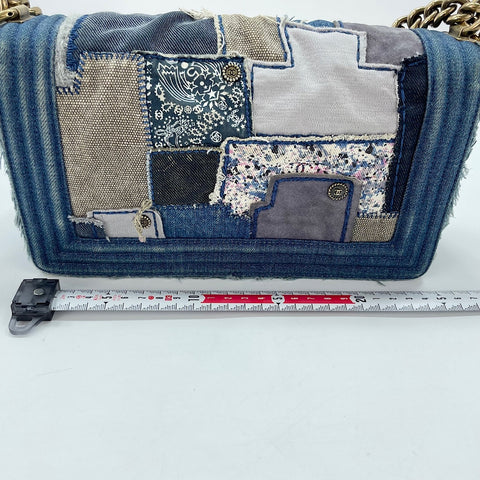 CHANEL Boy Chanel Medium Shoulder Bag blue WS33668