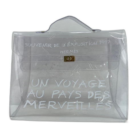 HERMES Plastics Kelly Handbag clear WS33670