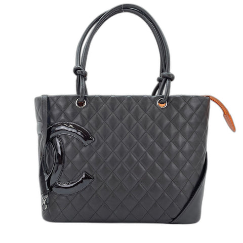 CHANEL Cambon line Tote Bag Brown WS33675