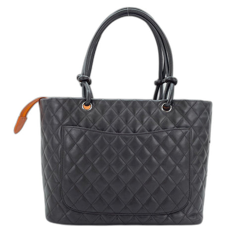 CHANEL Cambon line Tote Bag Brown WS33675