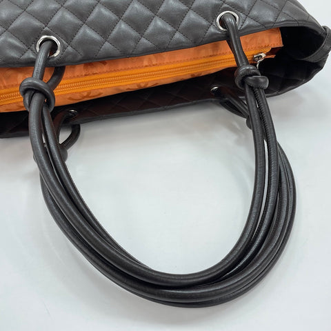 CHANEL Cambon line Tote Bag Brown WS33675