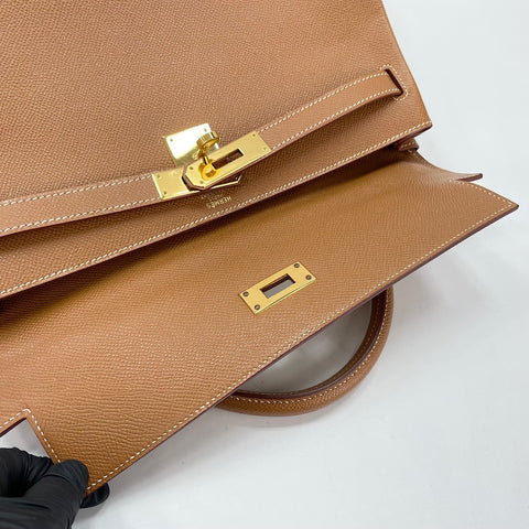 HERMES Kelly 32 Handbag Brown WS33679
