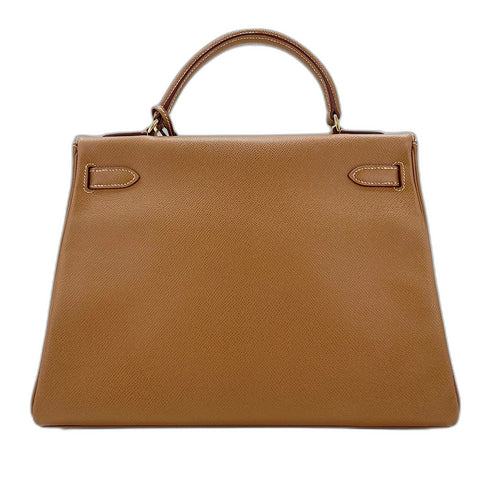 HERMES Kelly 32 Handbag Brown WS33679