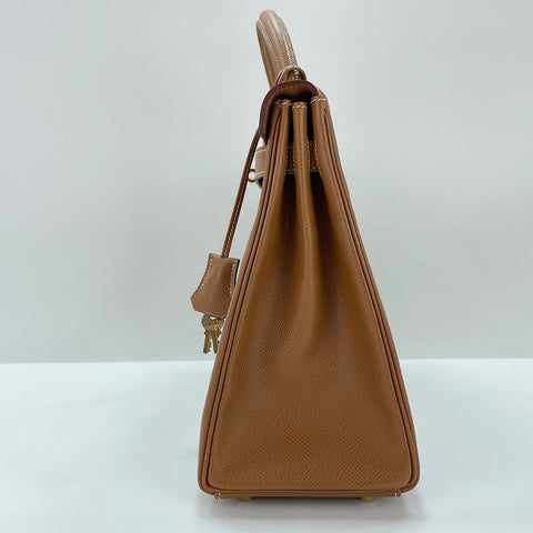 HERMES Kelly 32 Handbag Brown WS33679