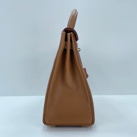 HERMES Kelly 32 Handbag Brown WS33679
