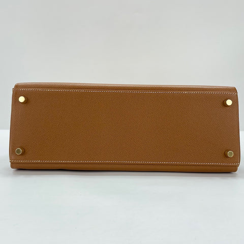 HERMES Kelly 32 Handbag Brown WS33679