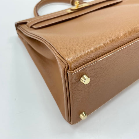 HERMES Kelly 32 Handbag Brown WS33679