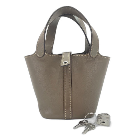 HERMES Picotin Lock 23 Handbag gray WS33680