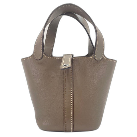 HERMES Picotin Lock 23 Handbag gray WS33680