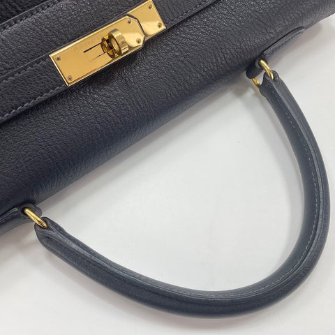 HERMES Kelly 35 Handbag Navy WS33681