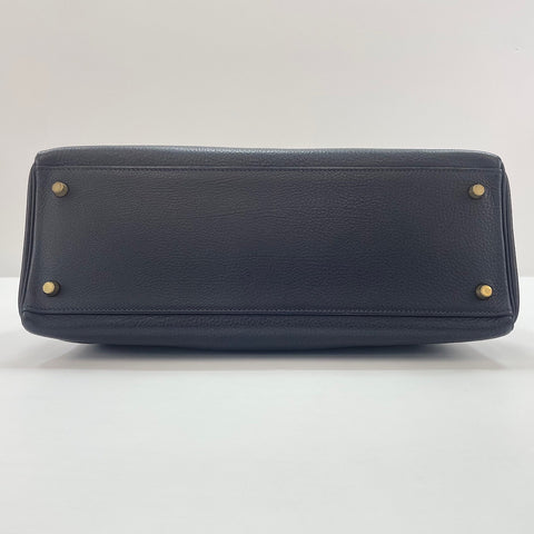 HERMES Kelly 35 Handbag Navy WS33681
