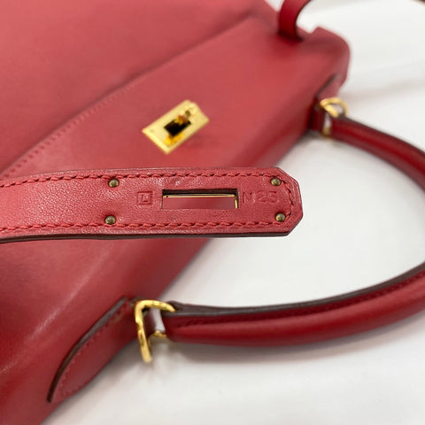 HERMES Kelly 32 Handbag Red WS33682