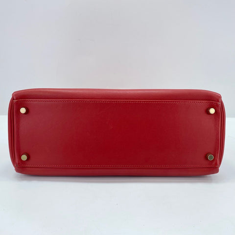 HERMES Kelly 32 Handbag Red WS33682