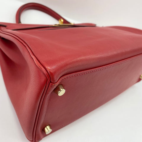 HERMES Kelly 32 Handbag Red WS33682