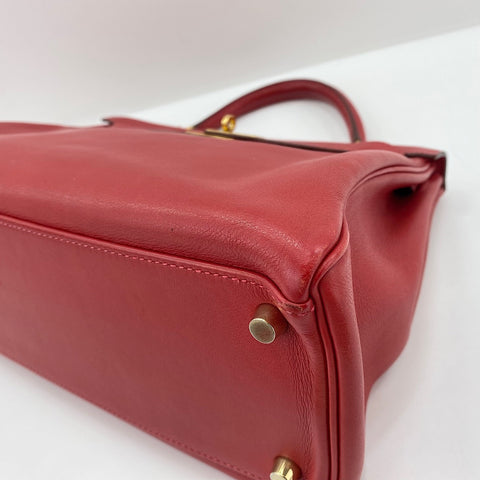 HERMES Kelly 32 Handbag Red WS33682