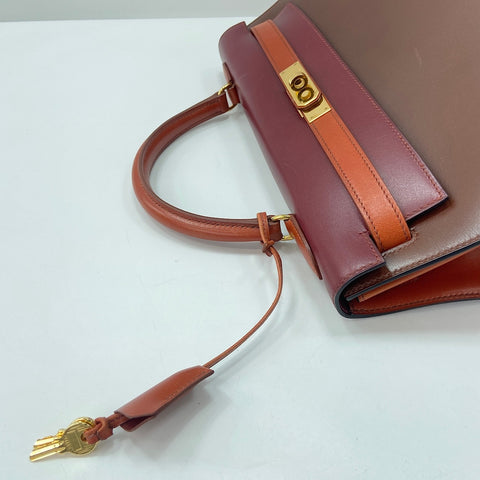 HERMES Kelly 32 Handbag Brown WS33683