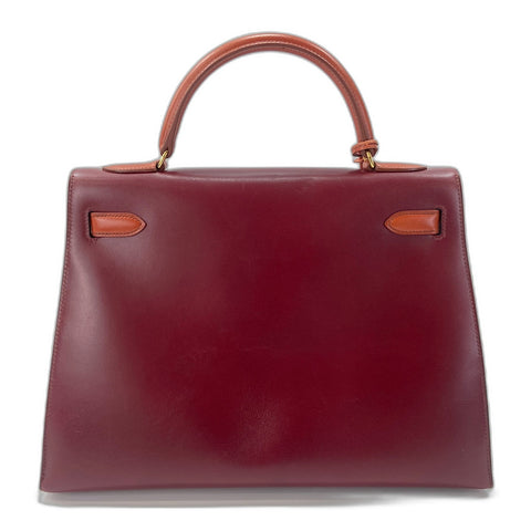 HERMES Kelly 32 Handbag Brown WS33683
