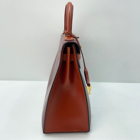 HERMES Kelly 32 Handbag Brown WS33683
