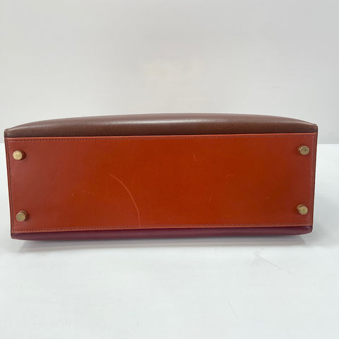 HERMES Kelly 32 Handbag Brown WS33683