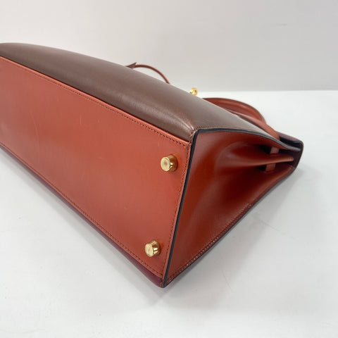 HERMES Kelly 32 Handbag Brown WS33683