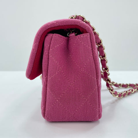 CHANEL Mini Matelasse Shoulder Bag pink WS33690