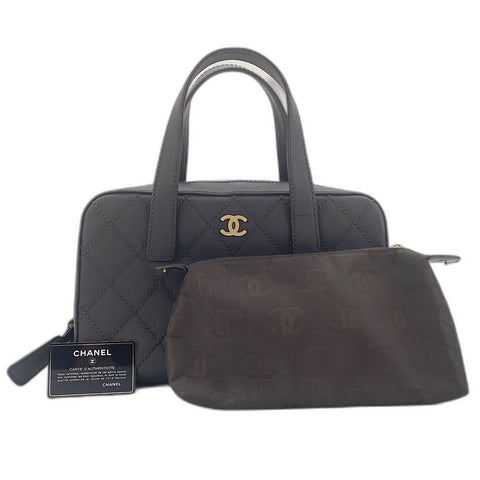CHANEL Matelasse Handbag Brown WS33692