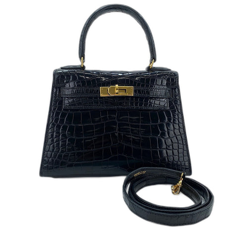 HERMES Kelly Mini Handbag black WS33693