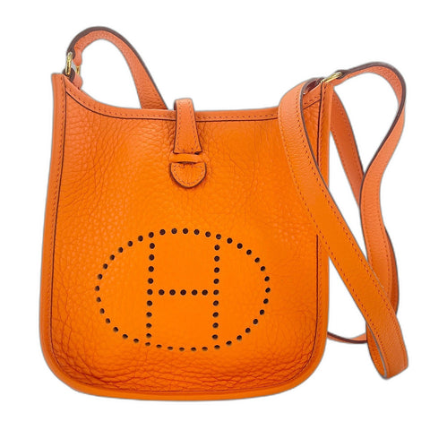 HERMES Evelyn TPM Shoulder Bag Orange WS33699
