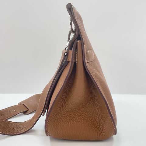 HERMES Gypsy Thier 34 Shoulder Bag Brown WS33708