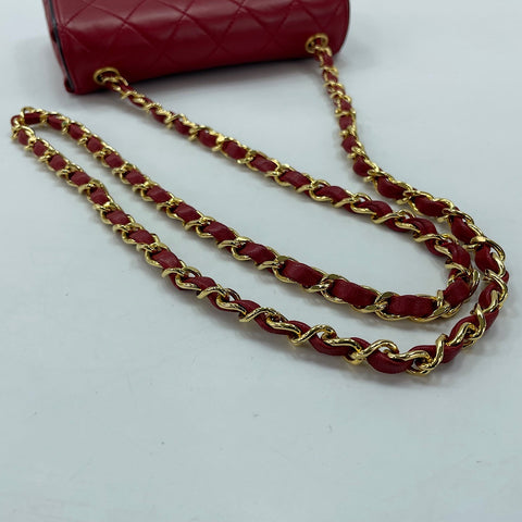 CHANEL Mini Matelasse Shoulder Bag Red WS33716