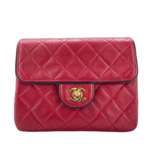 CHANEL Mini Matelasse Shoulder Bag Red WS33716