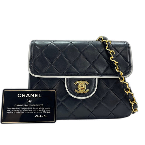 CHANEL Mini Matelasse Shoulder Bag black WS33718
