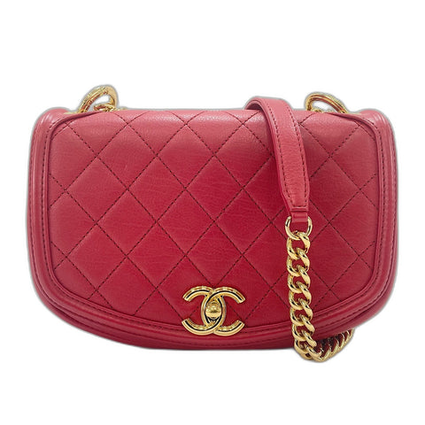 CHANEL Matelasse Shoulder Bag Red WS33721