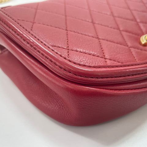 CHANEL Matelasse Shoulder Bag Red WS33721